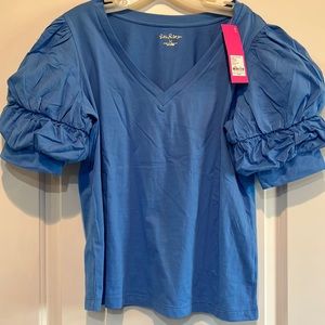 Lilly Pulitzer size M Dicola top in Boca Blue. NWT